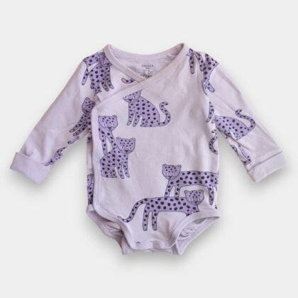 Tryckknappsbodysuit med leoparder Size-62