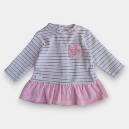 Randig klänning med kattficka